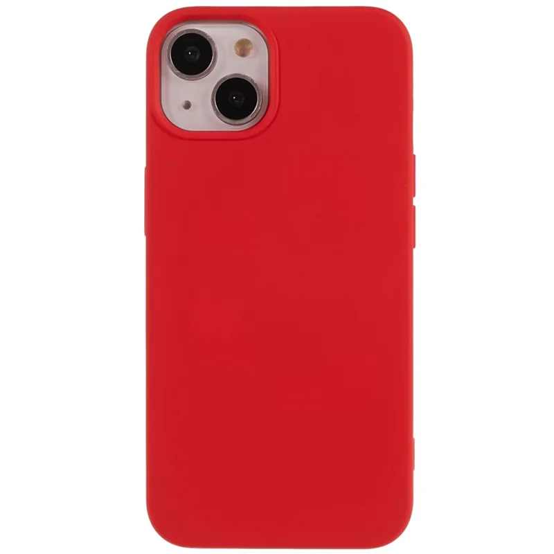 For iPhone 13 6.1 inch Solid Color 2.0mm TPU Case Shockproof Protective Phone Cover - Red