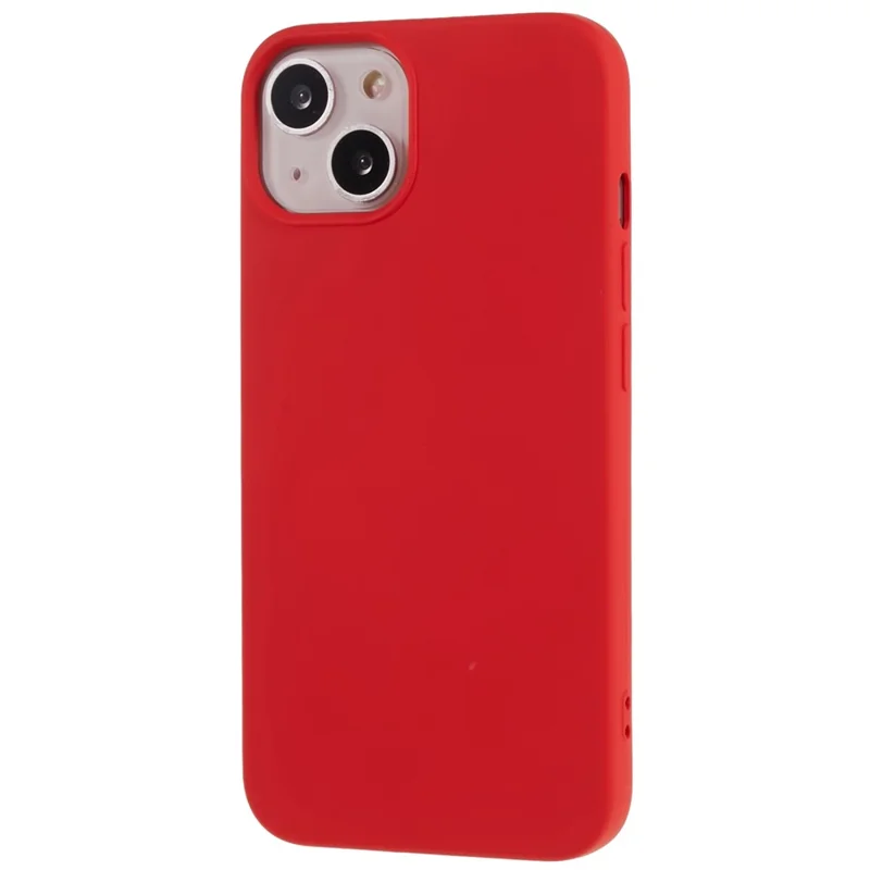 For iPhone 13 6.1 inch Solid Color 2.0mm TPU Case Shockproof Protective Phone Cover - Red