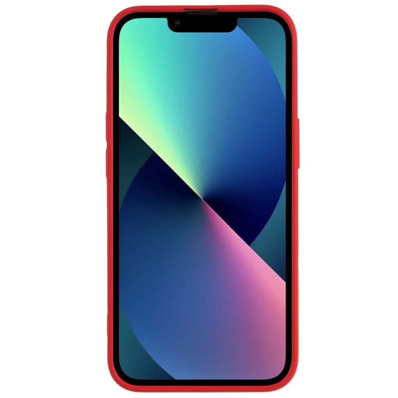 For iPhone 13 6.1 inch Solid Color 2.0mm TPU Case Shockproof Protective Phone Cover - Red