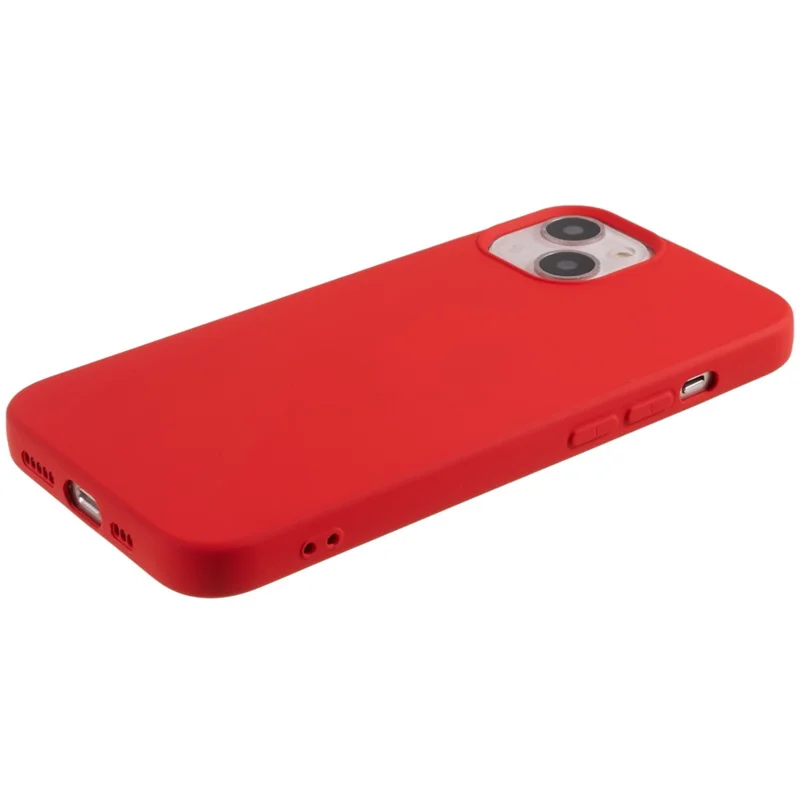 For iPhone 13 6.1 inch Solid Color 2.0mm TPU Case Shockproof Protective Phone Cover - Red