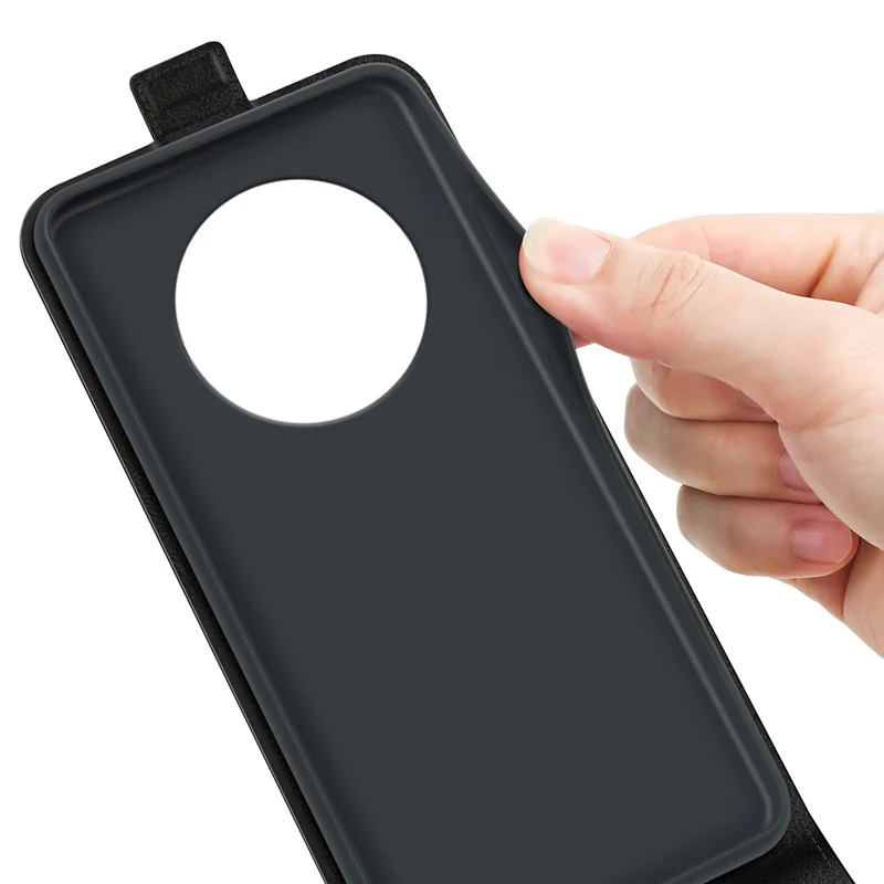 Voor Realme 14 Pro 5G hoesje met kaartsleuven verticaal klaphoesje van lederen telefoonhoes - Zwart