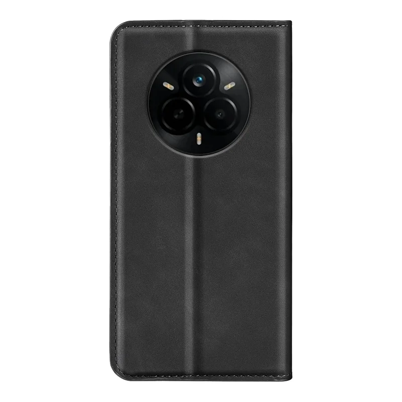 Realme 14 Pro 5G hoesje met softtouch lederen portemonneebehuizing - Zwart