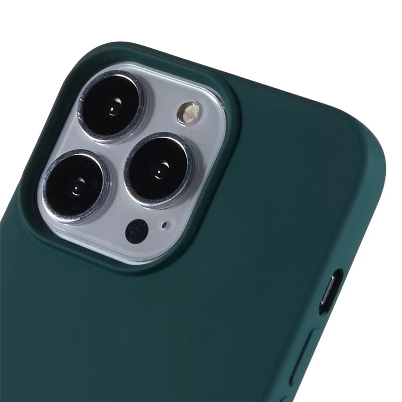 For iPhone 13 Pro Max 6.7 inch Flexible TPU Phone Case 2.0mm Drop-proof Back Cover - Midnight Green