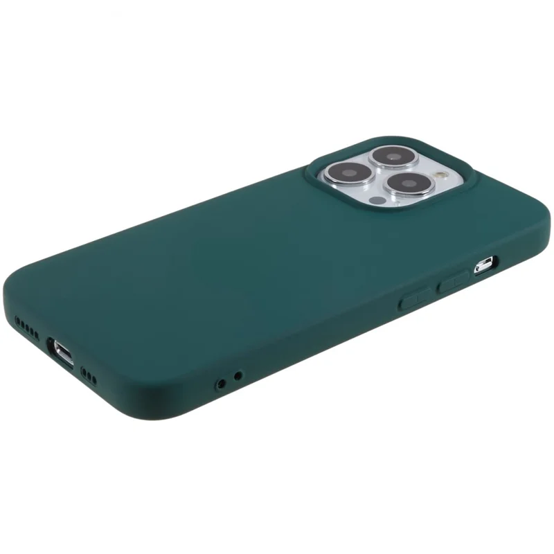 For iPhone 13 Pro Max 6.7 inch Flexible TPU Phone Case 2.0mm Drop-proof Back Cover - Midnight Green