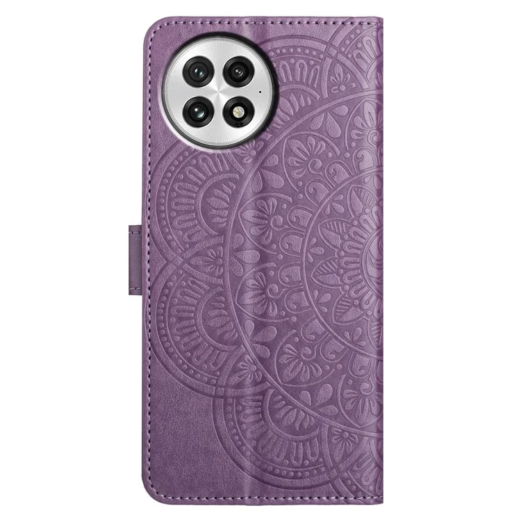 Funda tipo cartera con estampado de mariposa floral para OnePlus 13, con tapa de cuero y correa - Morado