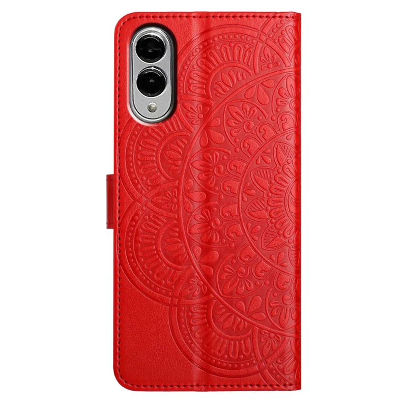 Cover a portafoglio per Samsung Galaxy S25 Edge con Farfalle e Fiori Stampati in Pelle con Cinturino - Rosso