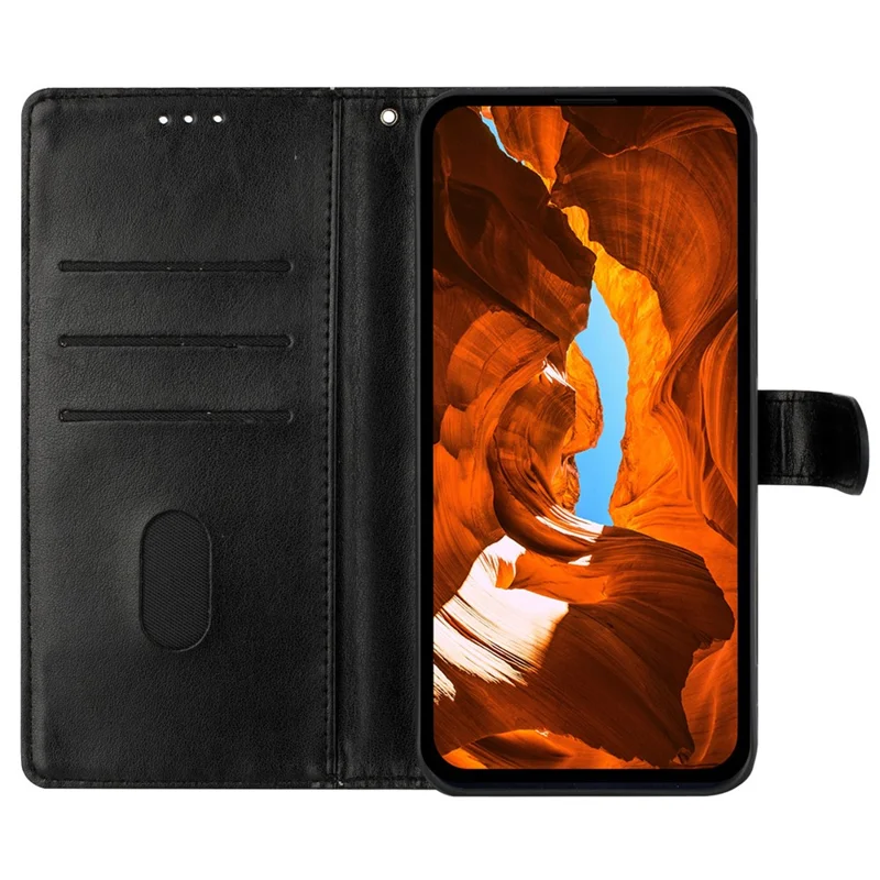 Für Xiaomi Redmi Note 14 Pro 4G Geldbörsen-Handyhülle Schmetterling Blumenmuster Leder Flip Cover mit Trageriemen - Schwarz