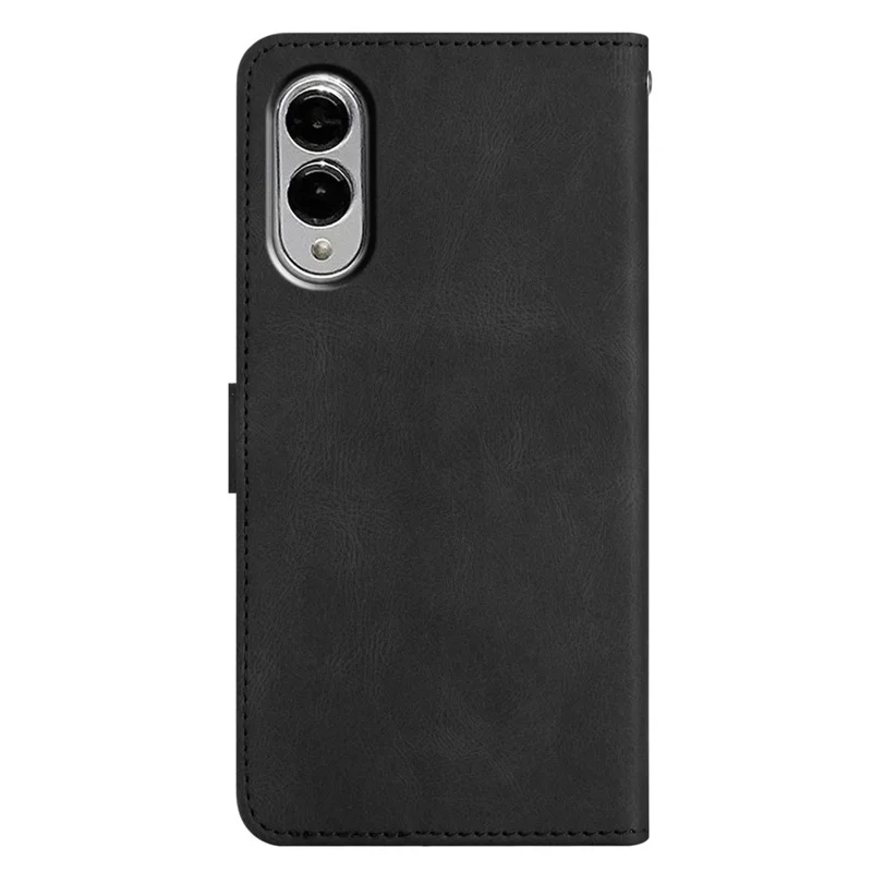 Per Samsung Galaxy S25 Edge Custodia portafoglio Linea impresso Pelle anti-goccia Flip Phone Cover - Nero
