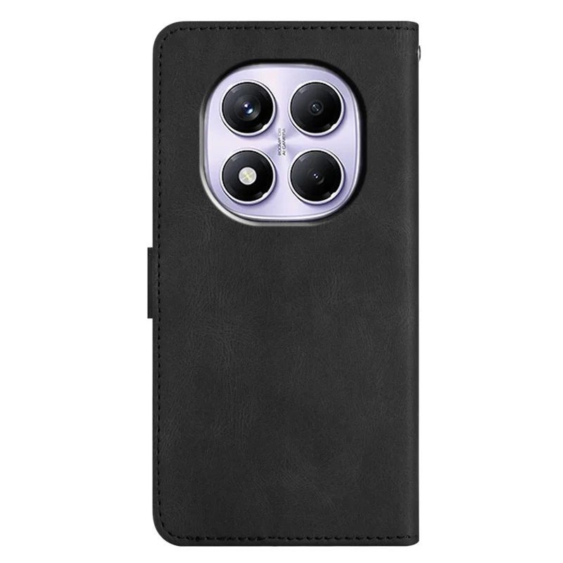 Per Xiaomi Redmi Note 14 Pro 4G Cover a Portafoglio con Linee Impresse, Pelle Effetto Soft-Touch, Custodia Protettiva a Libro - Nero