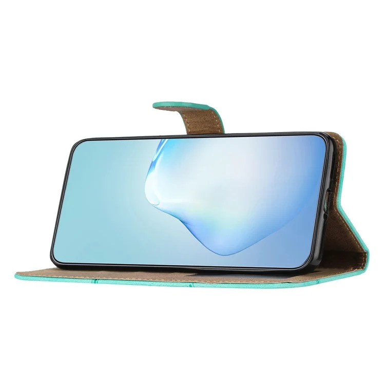 Pour Xiaomi Redmi Note 14 4G (163,25x76,55x8,16 mm) Étui Portefeuille Ligné Effet Peau Antidérapant Anti-Chute en Cuir Rabattable pour Téléphone - Vert