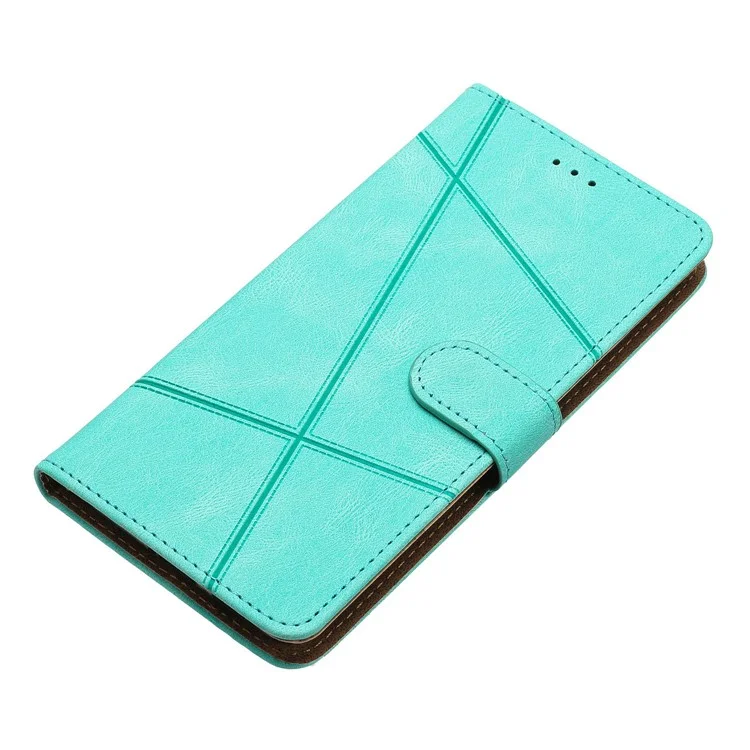 Pour Xiaomi Redmi Note 14 4G (163,25x76,55x8,16 mm) Étui Portefeuille Ligné Effet Peau Antidérapant Anti-Chute en Cuir Rabattable pour Téléphone - Vert