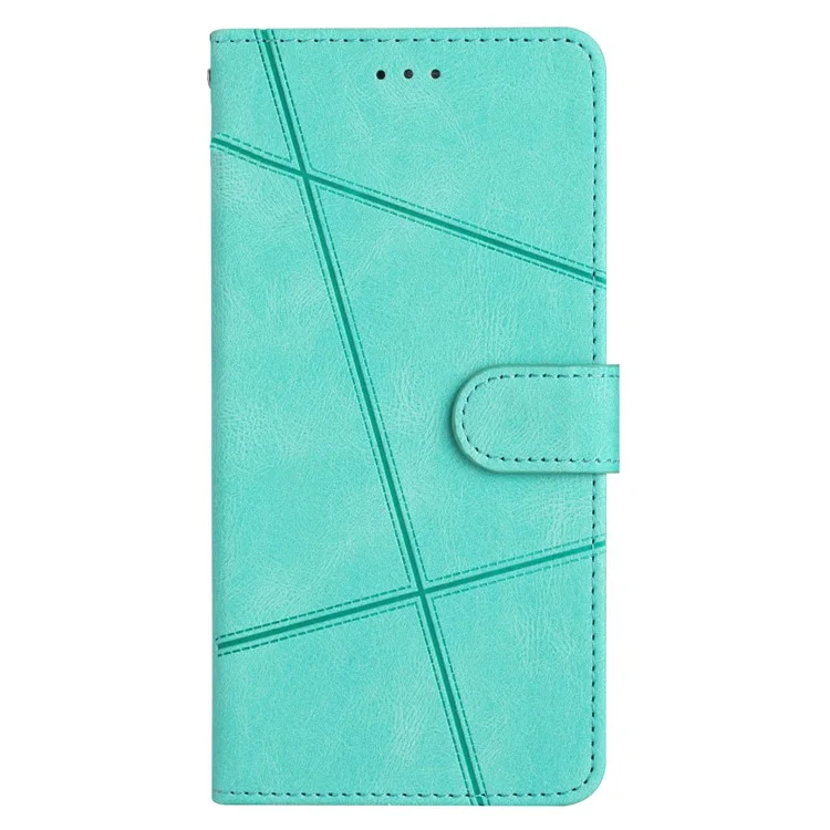 Pour Xiaomi Redmi Note 14 4G (163,25x76,55x8,16 mm) Étui Portefeuille Ligné Effet Peau Antidérapant Anti-Chute en Cuir Rabattable pour Téléphone - Vert