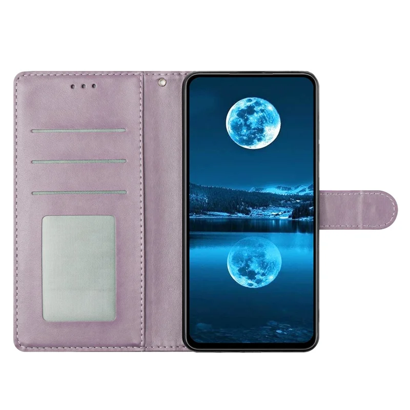 Pour Motorola Moto G15 4G Étui en Cuir avec Portefeuille et Support de Téléphone avec Dragonne - Violet