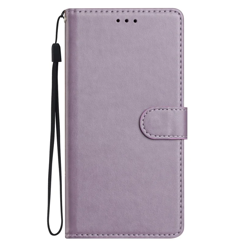 Pour Motorola Moto G15 4G Étui en Cuir avec Portefeuille et Support de Téléphone avec Dragonne - Violet