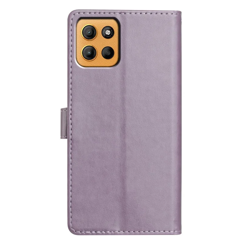 Pour Motorola Moto G15 4G Étui en Cuir avec Portefeuille et Support de Téléphone avec Dragonne - Violet