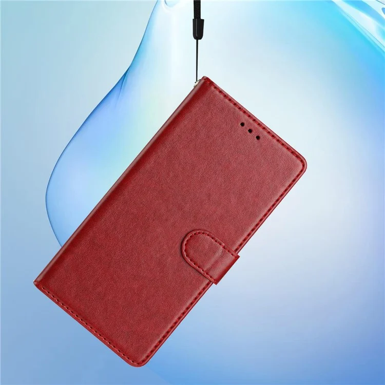 Cover a portafoglio in pelle per Motorola Moto E15 4G con supporto e cinturino - Rosso