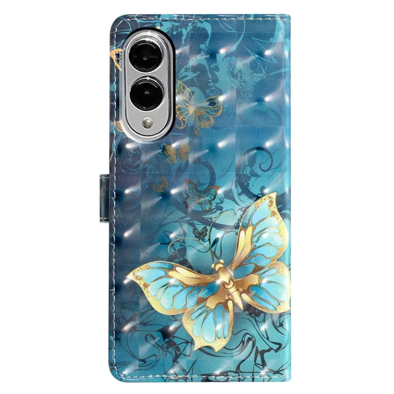 For Samsung Galaxy S25 Edge Case PU Leather Wallet Phone Cover 3D Pattern Printing - Butterfly