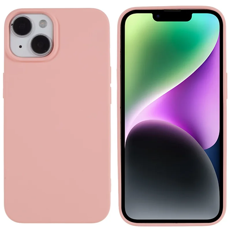 2.0mm Thickness Well-protected TPU Case for iPhone 14, Solid Color Drop-resistant Phone Cover - Pink