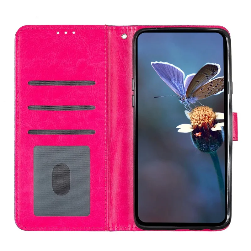 For Xiaomi Redmi Note 14 4G (163.25mm) Wallet Case Glitter Anti-Scratch Leather Phone Cover Stand - Rose