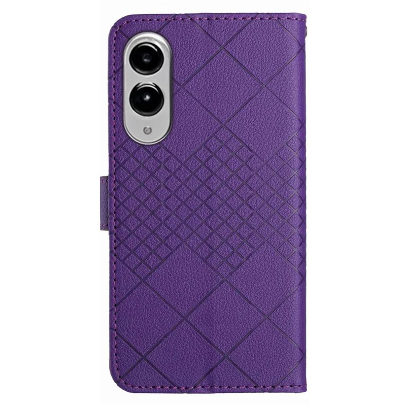 Capa de Carteira para Samsung Galaxy S25 Edge com Impressão em Couro PU, Flip Folio - Roxo Escuro