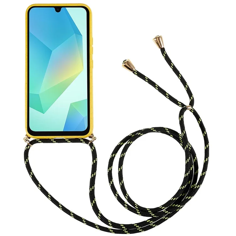 Funda para Samsung Galaxy A16 5G / A16 4G de Paja de Trigo Biodegradable + TPU con Cordón Largo - Amarillo