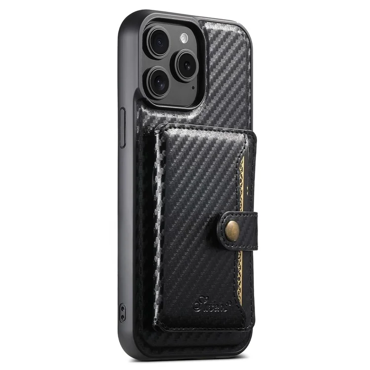 SUTENI G3 Funda Magnética para iPhone 12 Pro Max Rotación de 360 Grados Soporte Textura de Fibra de Carbono Cubierta Trasera de Teléfono de PU