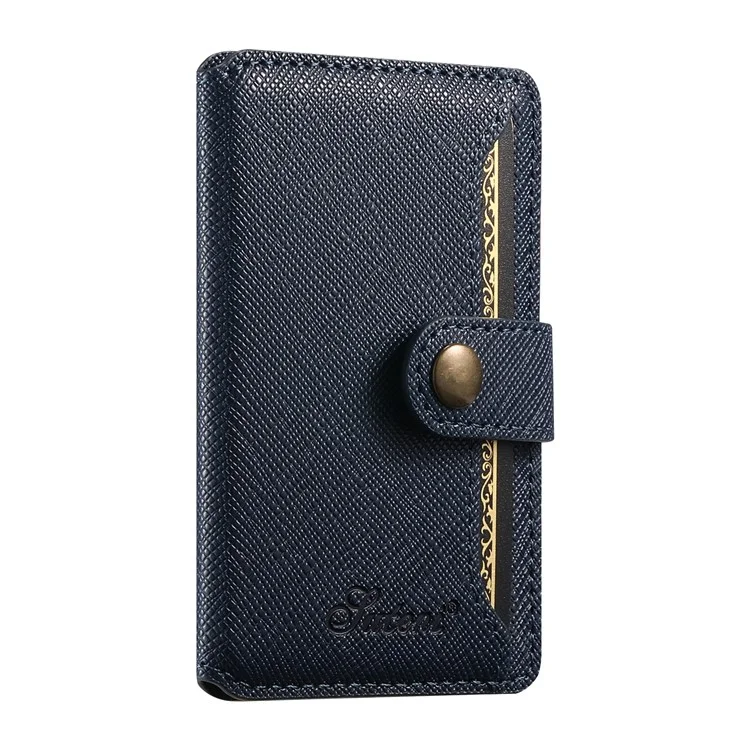 SUTENI H20 For iPhone 13 Pro Max Magnetic Case Cross Texture Phone Back Cover with Detachable Card Holder - Blue