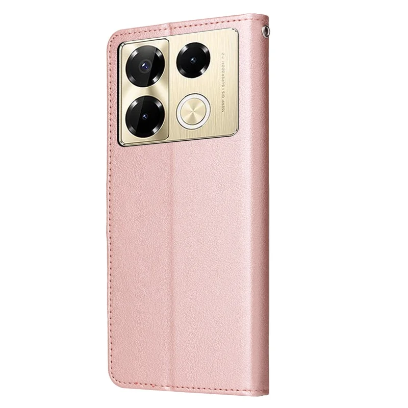 Phone Case For Infinix Note 40 Pro 4G / 5G / Note 40 Pro+ Wallet Stand View PU Leather Cover - Rose Gold