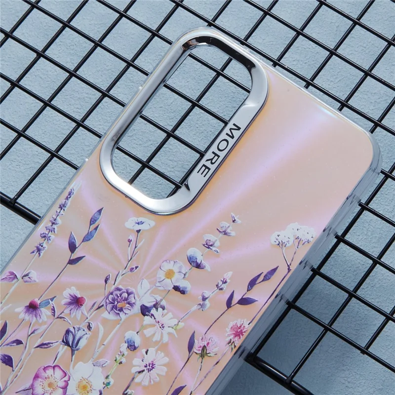 For Samsung Galaxy S25 Case PC + TPU Protective Phone Cover Laser Flower Pattern - AH1