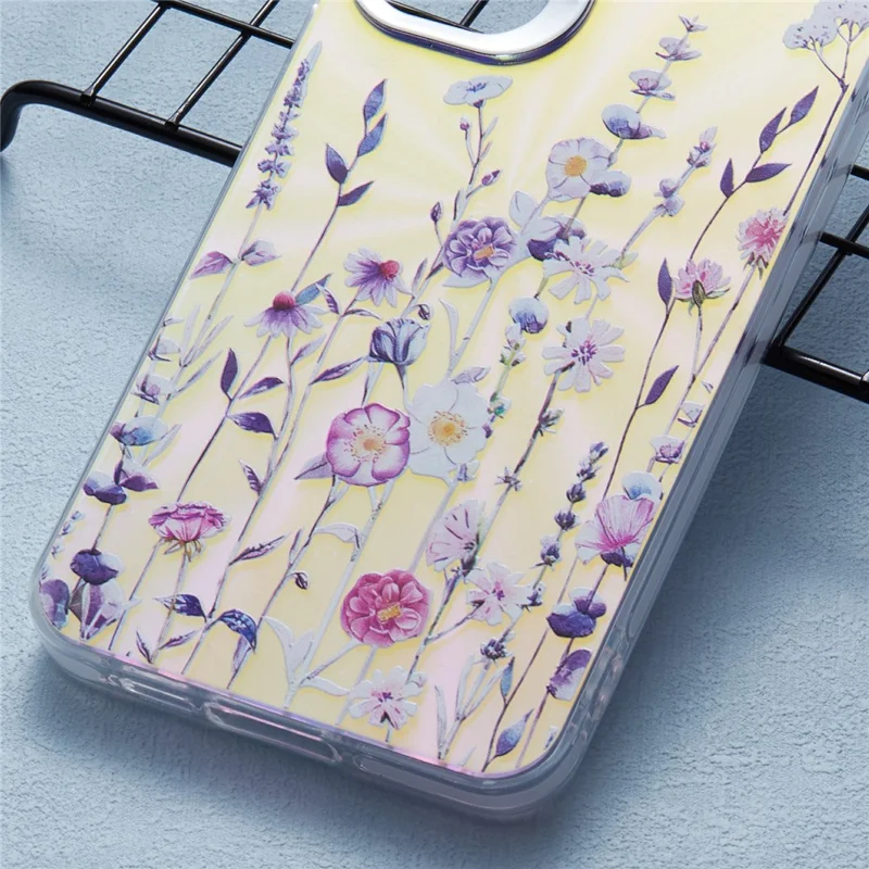 For Samsung Galaxy S25 Case PC + TPU Protective Phone Cover Laser Flower Pattern - AH1