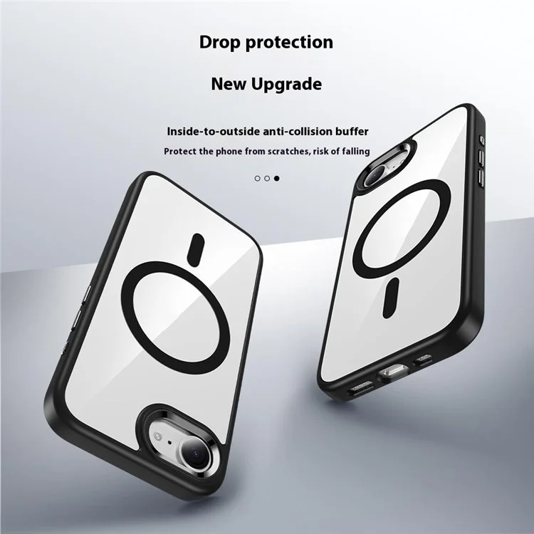 FULEXIN Funda para iPhone 16e Compatible con MagSafe Antigolpes TPU + PC - Negro