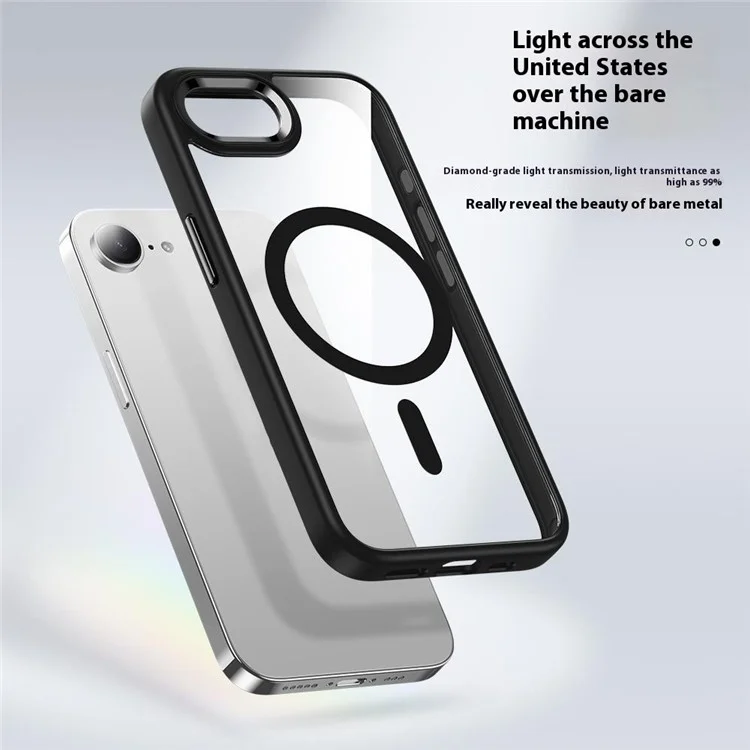 FULEXIN Funda para iPhone 16e Compatible con MagSafe Antigolpes TPU + PC - Negro