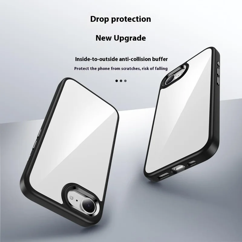 FULEXIN For iPhone 16e Case Anti Drop TPU + PC Crystal Clear Phone Cover - Black