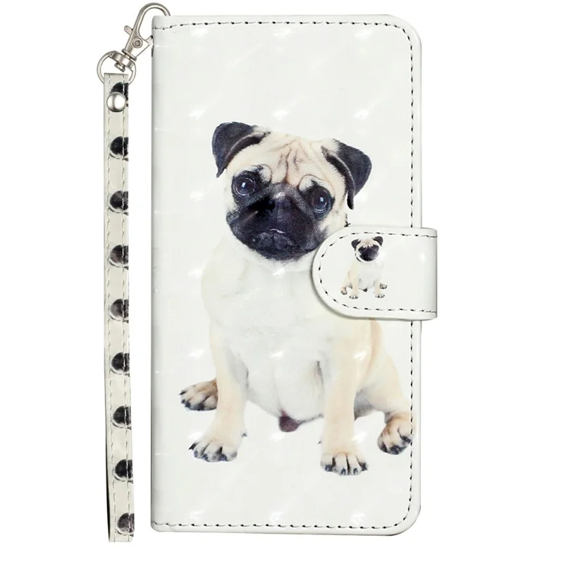 For iPhone 17e / 16e Case 3D Pattern Printed Phone Leather Phone Cover - Dog