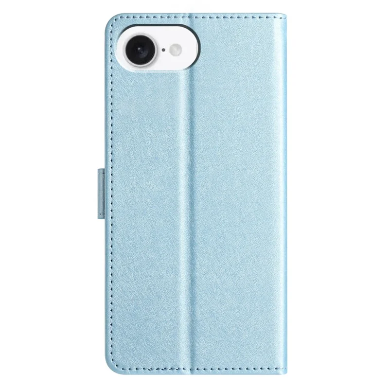 For iPhone 17e / 16e Wallet Case Leather Folio Phone Cover Magnetic Clasp - Baby Blue