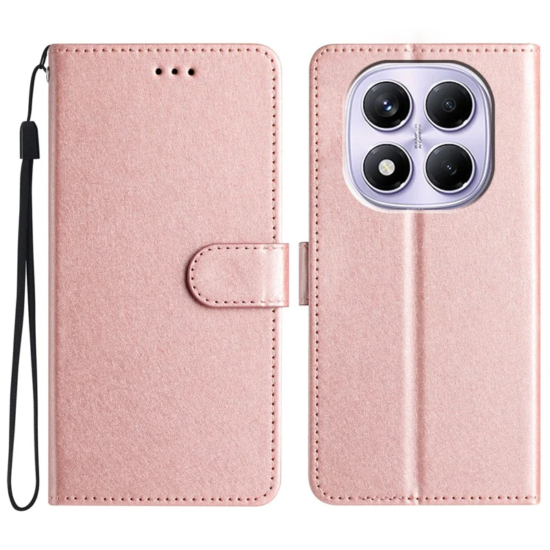 For Xiaomi Redmi Note 14 Pro 4G Wallet Case Leather Folio Phone Cover Magnetic Clasp - Rose Gold