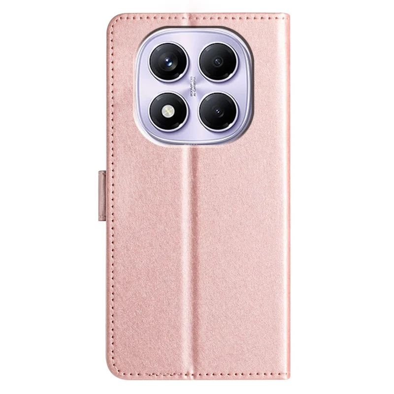 For Xiaomi Redmi Note 14 Pro 4G Wallet Case Leather Folio Phone Cover Magnetic Clasp - Rose Gold