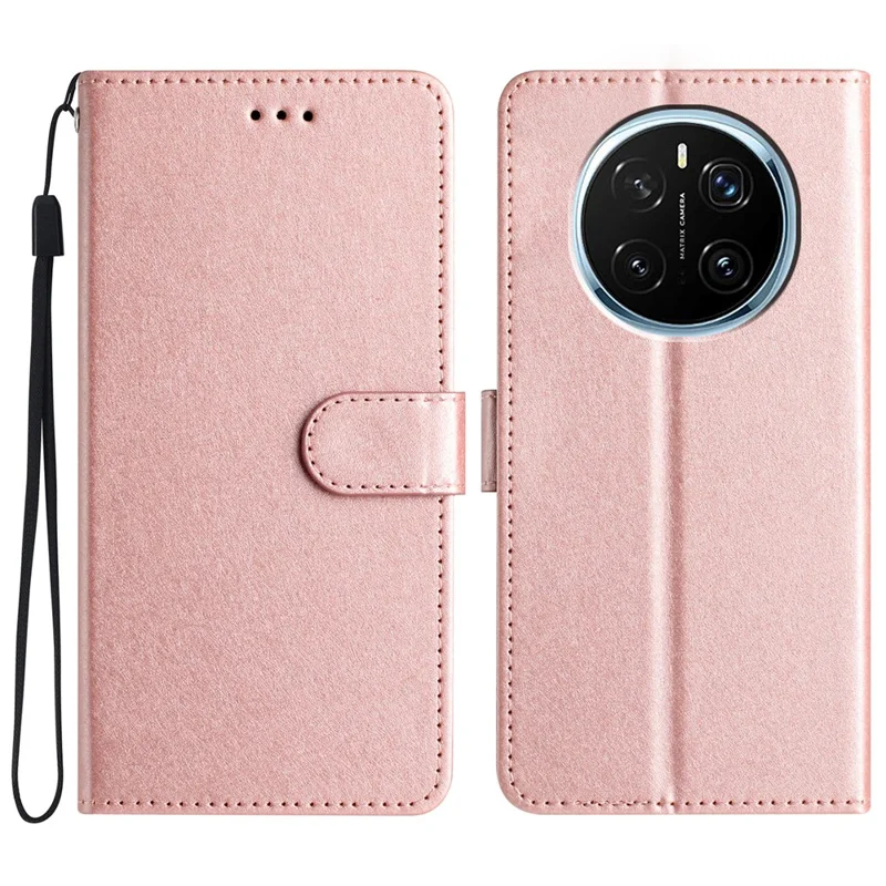 For Honor Magic7 Pro 5G Wallet Case Leather Folio Phone Cover Magnetic Clasp - Rose Gold