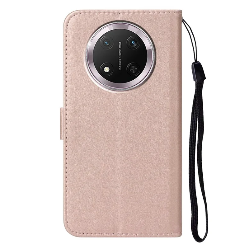 Phone Case For Honor X9c 5G / Magic7 Lite 5G / X60 Pro 5G PU Leather Flip Phone Cover Wallet Card Slot Holder - Rose Gold