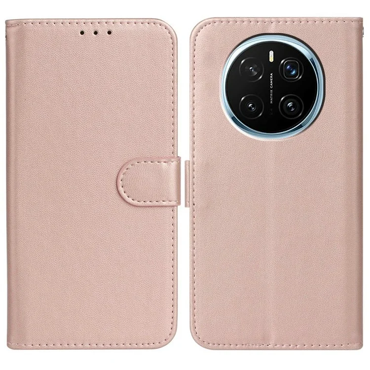 For Honor Magic7 Pro 5G Case PU Leather Flip Phone Cover Wallet Card Slot Holder - Rose Gold