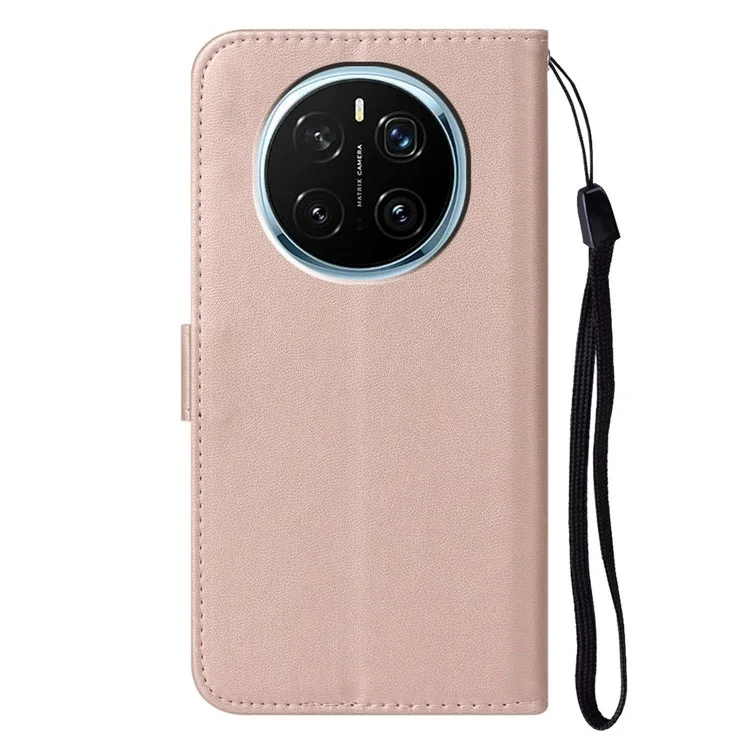 For Honor Magic7 Pro 5G Case PU Leather Flip Phone Cover Wallet Card Slot Holder - Rose Gold