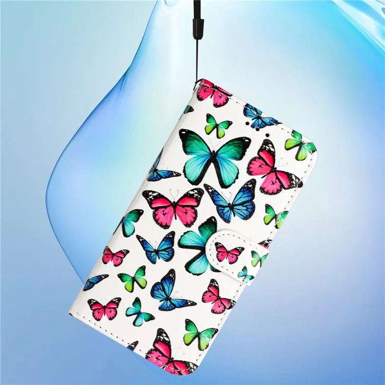 Capa Carteira para Honor X9c 5G / Magic7 Lite 5G / X60 Pro 5G com Design de Padrão Impresso em Couro - Borboletas