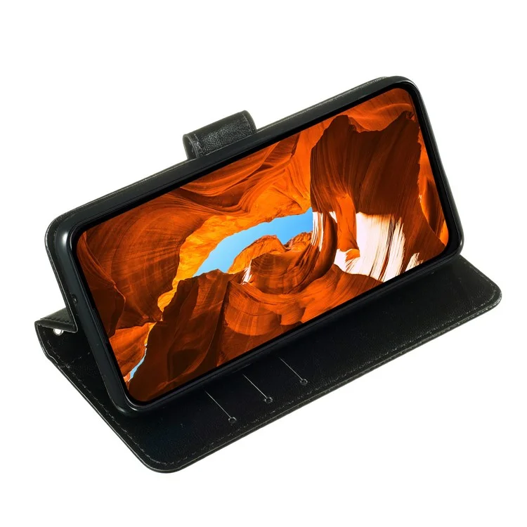 For Motorola Moto G15 4G Case PU Leather Flip Phone Cover Wallet Card Slot Holder - Black