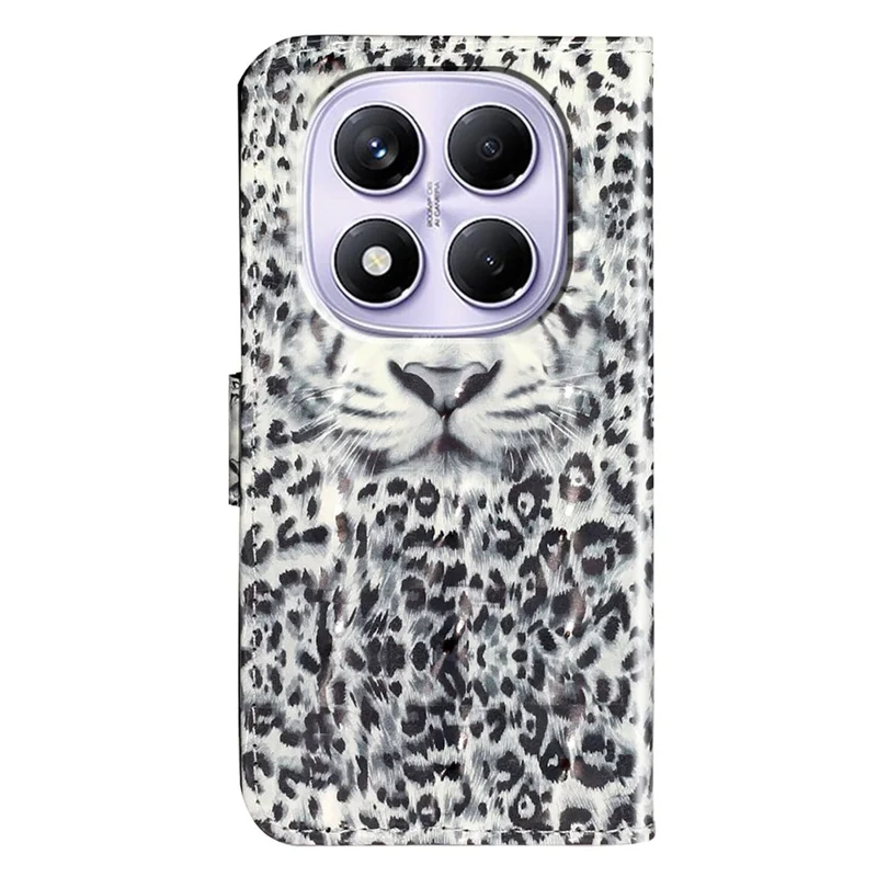 For Xiaomi Redmi Note 14 Pro 4G Wallet Case Pattern Printed Phone Leather Phone Cover - Leopard