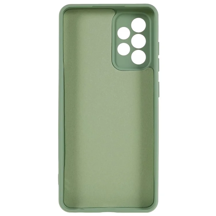 For Samsung Galaxy A32 4G (US Version) Scratch Resistant TPU Phone Case Liquid Silicone Texture 2.0mm Thick Cushion Back Cover - Green