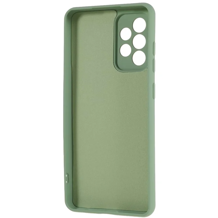 For Samsung Galaxy A32 4G (US Version) Scratch Resistant TPU Phone Case Liquid Silicone Texture 2.0mm Thick Cushion Back Cover - Green