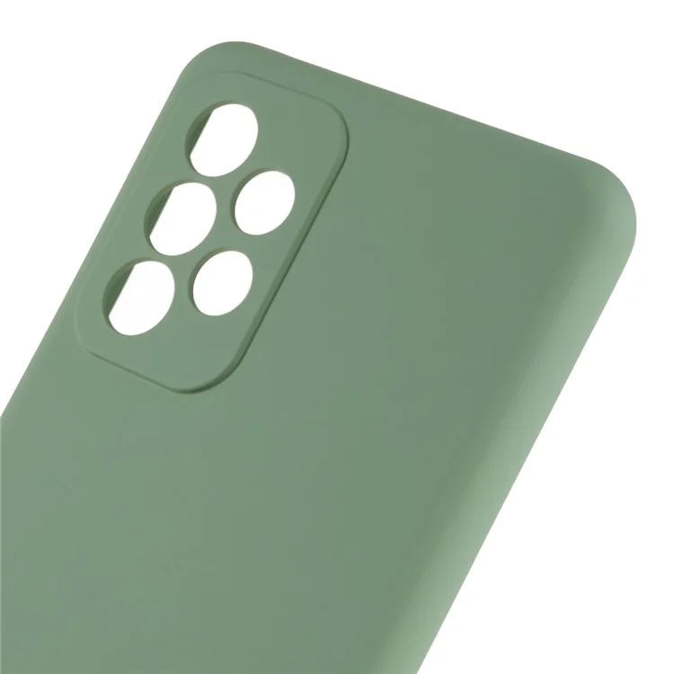 For Samsung Galaxy A32 4G (US Version) Scratch Resistant TPU Phone Case Liquid Silicone Texture 2.0mm Thick Cushion Back Cover - Green