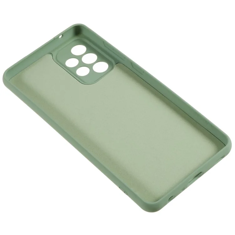 For Samsung Galaxy A32 4G (US Version) Scratch Resistant TPU Phone Case Liquid Silicone Texture 2.0mm Thick Cushion Back Cover - Green