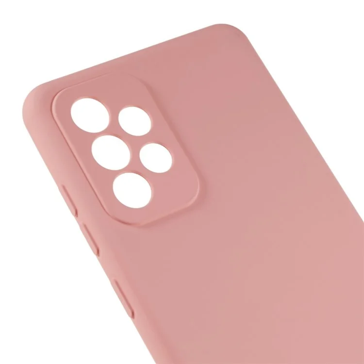 Para Samsung Galaxy A32 4G (Versión de EE. UU.) Funda de teléfono de TPU resistente a los arañazos Textura de silicona líquida Carcasa trasera acolchada de 2.0 mm de grosor - Rosa