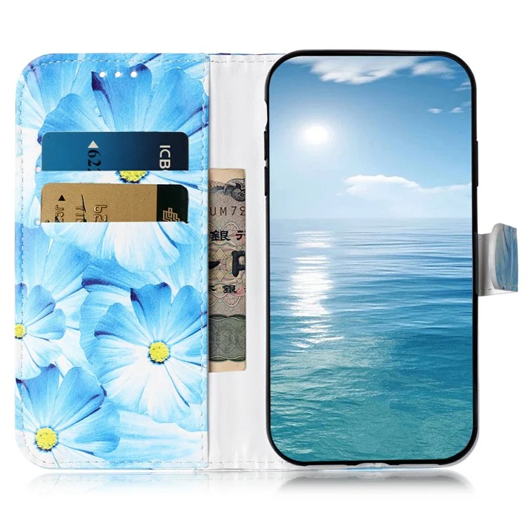Pour Xiaomi Redmi Note 14 Pro 4G Étui Marbre Peint Portefeuille Support Rabattable Housse en Cuir avec Design à Rabat - Orchidée